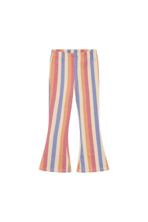 flared regular waist gestreepte legging roze
