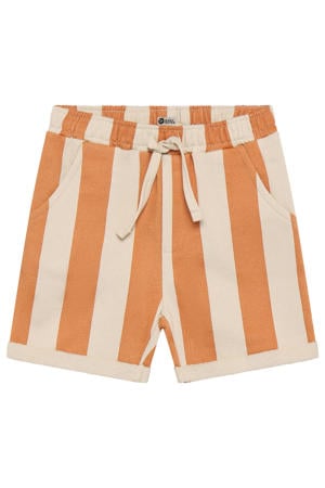 regular waist gestreepte sweatshort bruin