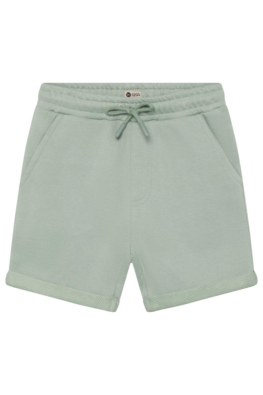 Lichtgroene jongens Daily7 regular waist sweatshort met elastische tailleband en effen