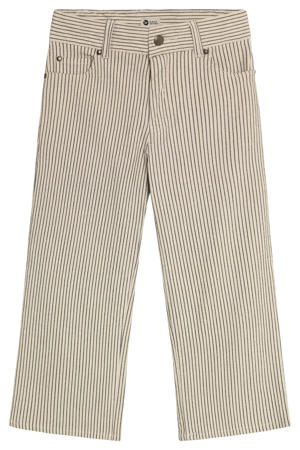 straight regular waist gestreepte casual broek beige