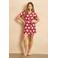 Lofty Manner korte jurk met ceintuur en all over print rood