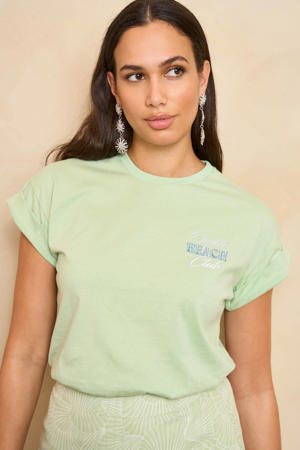 T-shirt met backprint mintgroen
