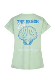 thumbnail: Lofty Manner T-shirt met backprint mintgroen