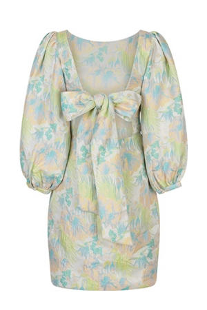 gebloemde zomerjurk blauw