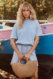 thumbnail: Lofty Manner T-shirt met backprint lichtblauw