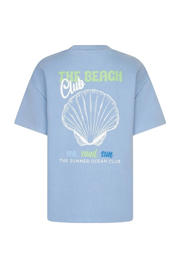 thumbnail: Lofty Manner T-shirt met backprint lichtblauw