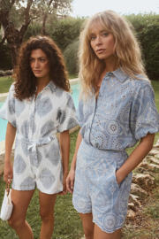 thumbnail: Lofty Manner blouse broderie lichtblauw