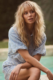 thumbnail: Lofty Manner blouse broderie lichtblauw