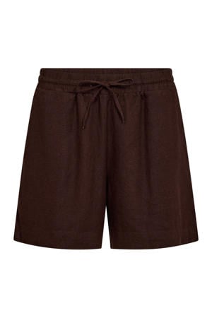 regular waist casual short met linnen