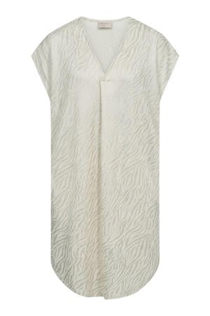 korte jurk met zebraprint - beige