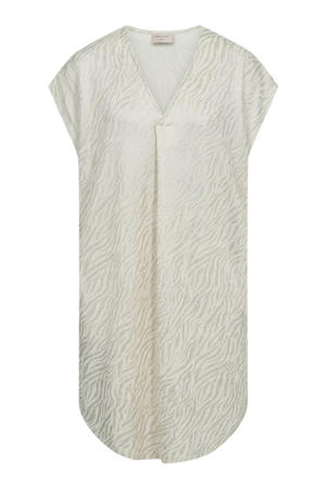 korte jurk met zebraprint - beige