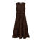 FREEQUENT viscose gebloemde midi jurk met borduursels - bruin