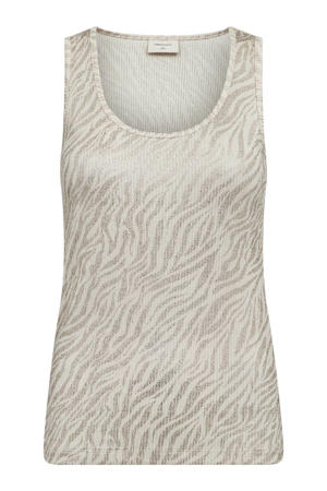 top met zebraprint - beige