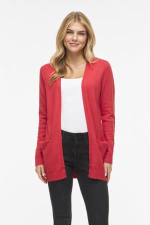 vest gebreid koraalrood