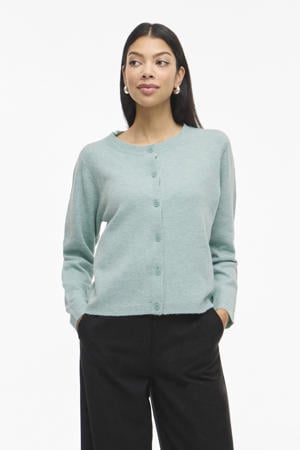 vest lichtblauw gebreid