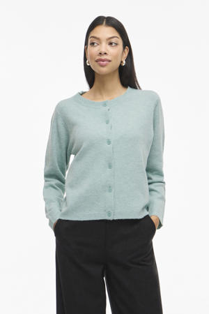 vest lichtblauw gebreid