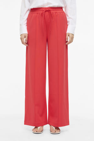 Wide leg high waist casual broek gebreid