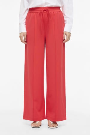 Wide leg high waist casual broek gebreid