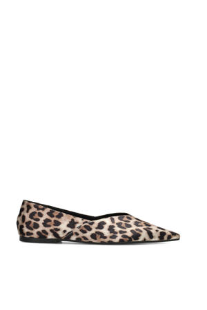 Feline loafers met panterprint beige/zwart