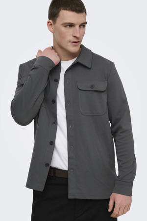 regular overshirt grijs