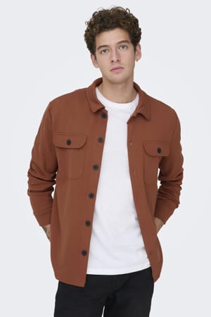 regular overshirt brique