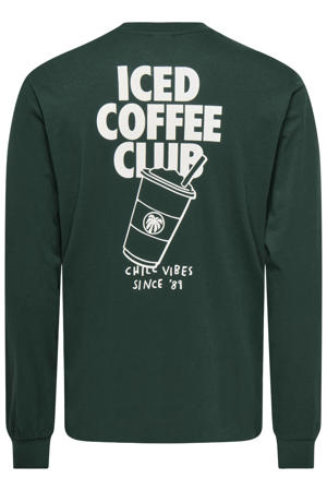 longsleeve met backprint donkergroen