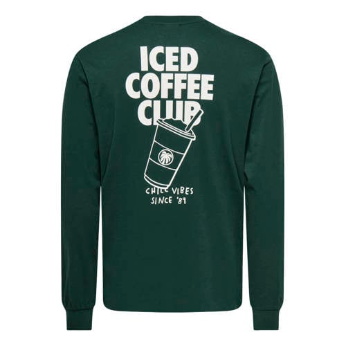 ONLY & SONS longsleeve met backprint donkergroen afbeelding