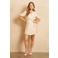 Lofty Manner korte jurk met lurex ecru