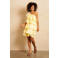 Lofty Manner one shoulder jurk met ruches - geel