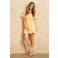 Lofty Manner korte zomerjurk met ruches en print - geel