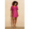 Lofty Manner gebloemde korte jurk met lurex paars