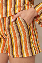 thumbnail: Lofty Manner regular fit casual gestreepte short - meerkleurig