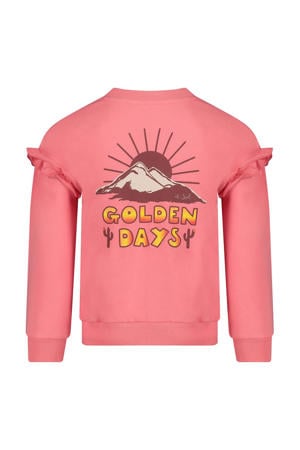 sweater Salsa Sunset met backprint roze