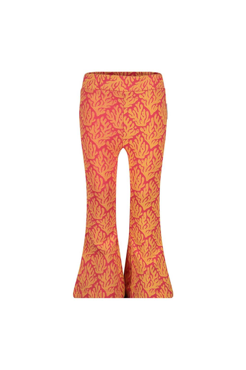 Jubel flared broek Lazy Lagoon fuchsia/oranje
