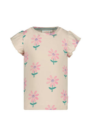 T-shirt Rolling into Spring offwhite/roze