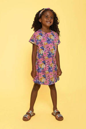 jurk Rolling into Spring roze/paars