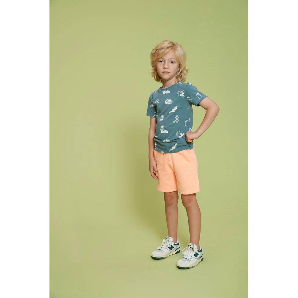 Petrolkleurige jongens Sturdy T-shirt Lagoon Legends van katoen met korte mouwen en ronde hals