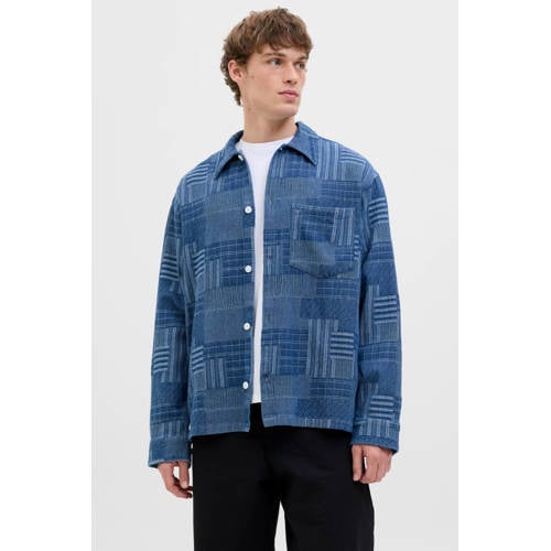 JACK & JONES PREMIUM Loose geruit casual overhemd blauw afbeelding