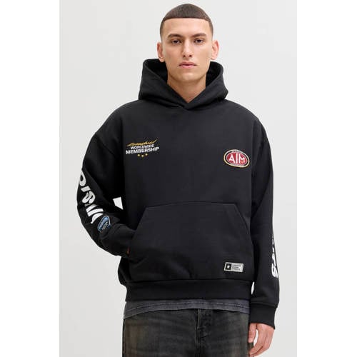 JACK & JONES CORE hoodie met backprint zwart afbeelding