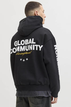 hoodie met backprint zwart