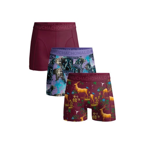 Muchachomalo boxershort donkerrood/lila (set van 3) – Donkerrood / lila