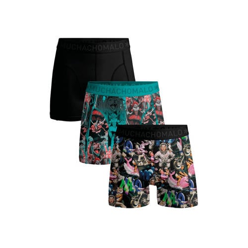 Muchachomalo boxershort zwart / blauw (set van 3)