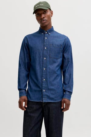 regular casual overhemd donkerblauw