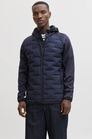 gewatteerde jas donkerblauw