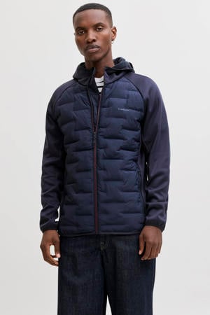 gewatteerde jas donkerblauw