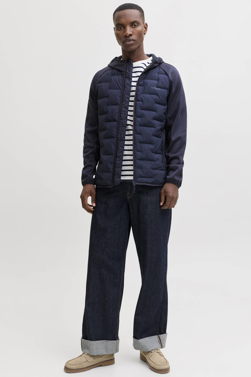 JACK & JONES ESSENTIALS hoodie JJESTAR met printopdruk groen