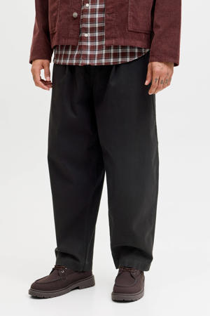 JPSTEVAN barrel casual broek zwart