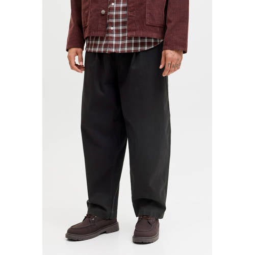 JACK & JONES PANTS STUDIO JPSTEVAN barrel casual broek zwart afbeelding
