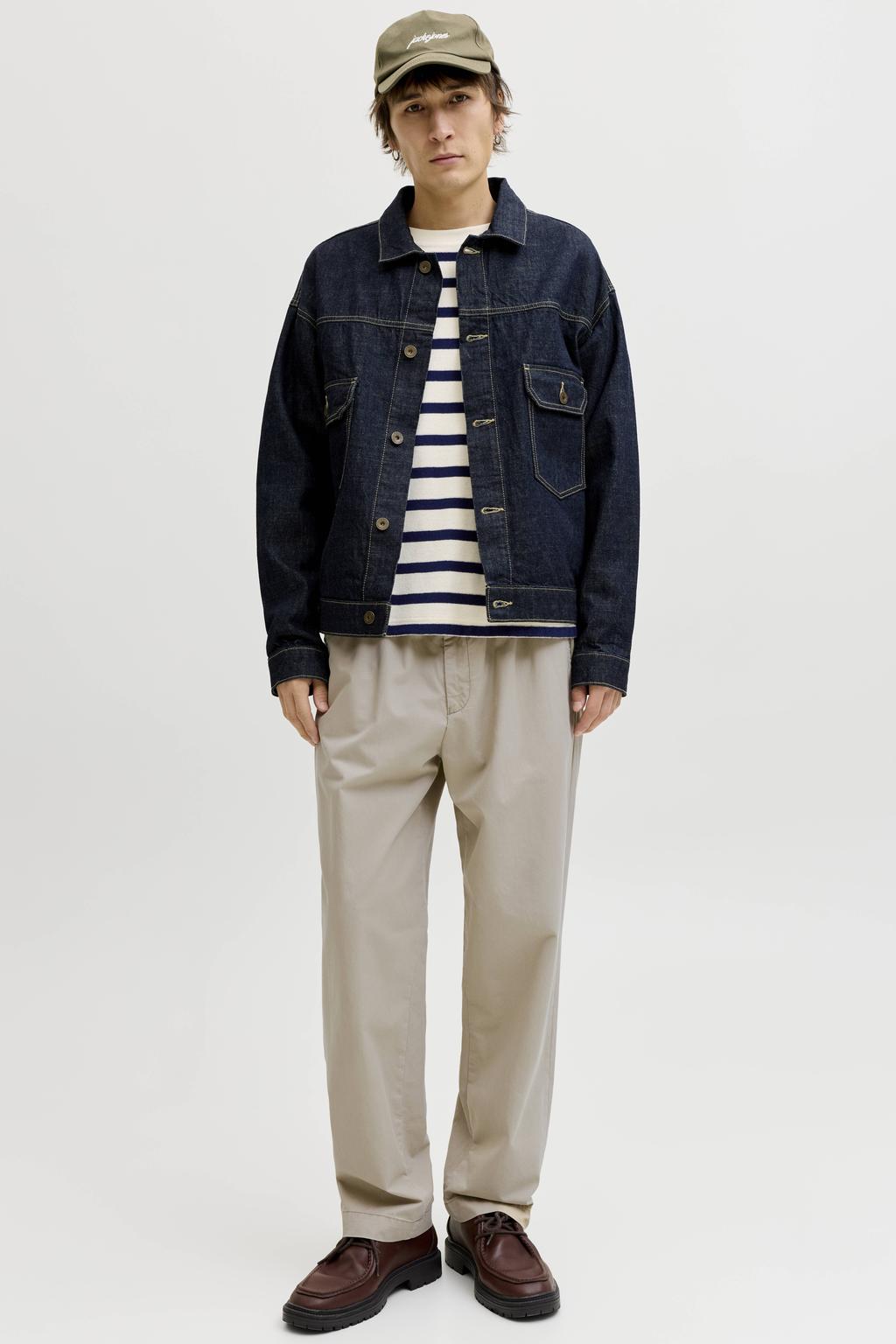 JACK & JONES PANTS STUDIO JPSTKARL loose casual broek beige