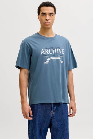 regular T-shirt blauw